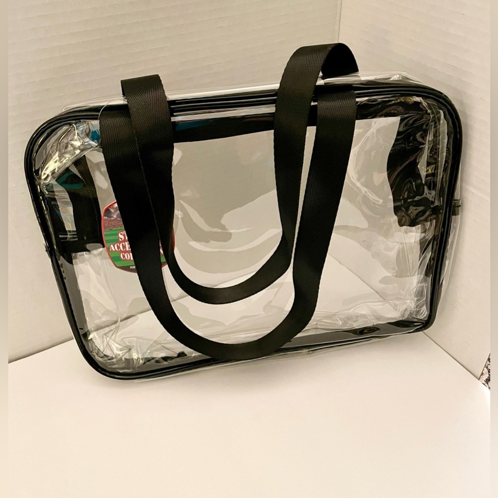 Large Clear Stadium/Concert/Festival Tote Bag with Black Trim NWT - Picture 10 of 10